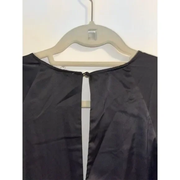 Stolen Hearts Front V-Cut Waist Silky Satin Plunge Jumpsuit Long Sleeve Romper - Picture 9 of 10